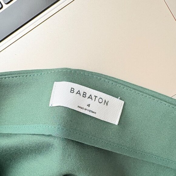 Aritzia Babaton Billy Button Midi Pencil Skirt Dark Green Size 4 - Picture 5 of 6